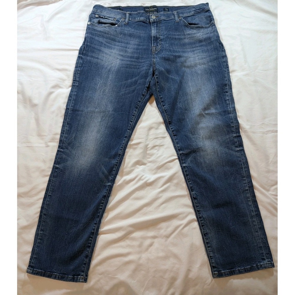 Lucky Brand 221 Straight Jeans Mens 40x32 Blue Denim Medium Wash Casual
